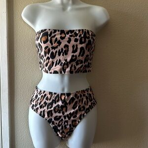 ✨3X25✨ Romwe 2 pc cheetah print bathing suit S
